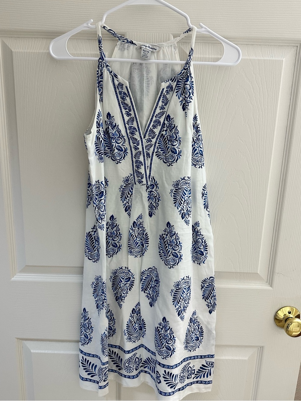 Tommy Bahama Blue and White Paisley Dress